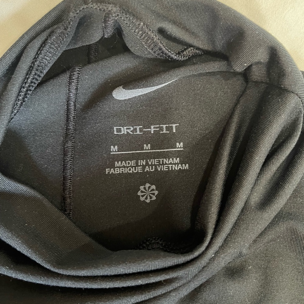Nike Women's Black Long Sleeve Crop Top with Swoosh - Picture 5 of 6